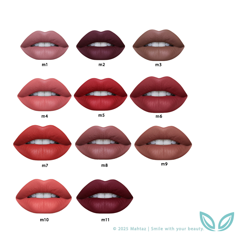 رژ لب جامد آکوا چارمینگ روی لب مدل با رنگ جذاب و طبیعی