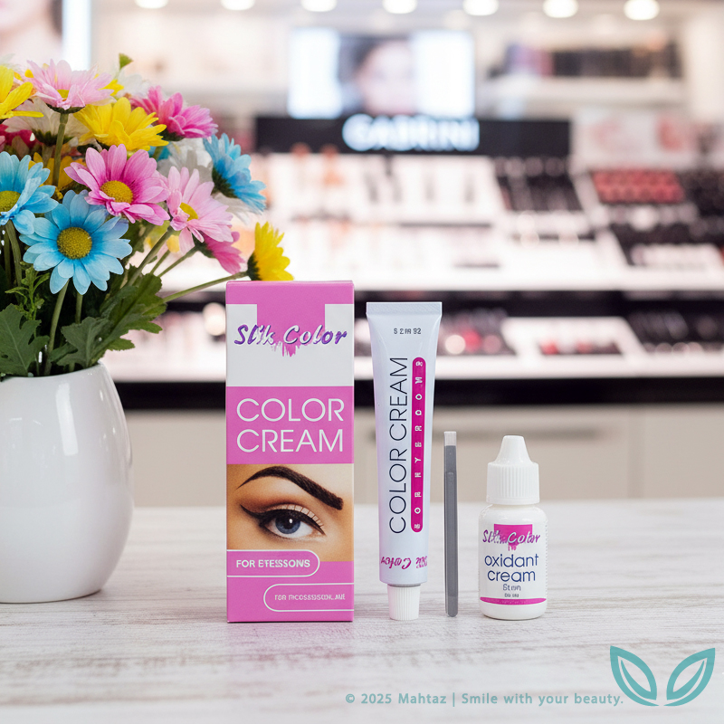 استفاده از کیت رنگ ابرو اسلیک روی ابرو مدل با برس مخصوص